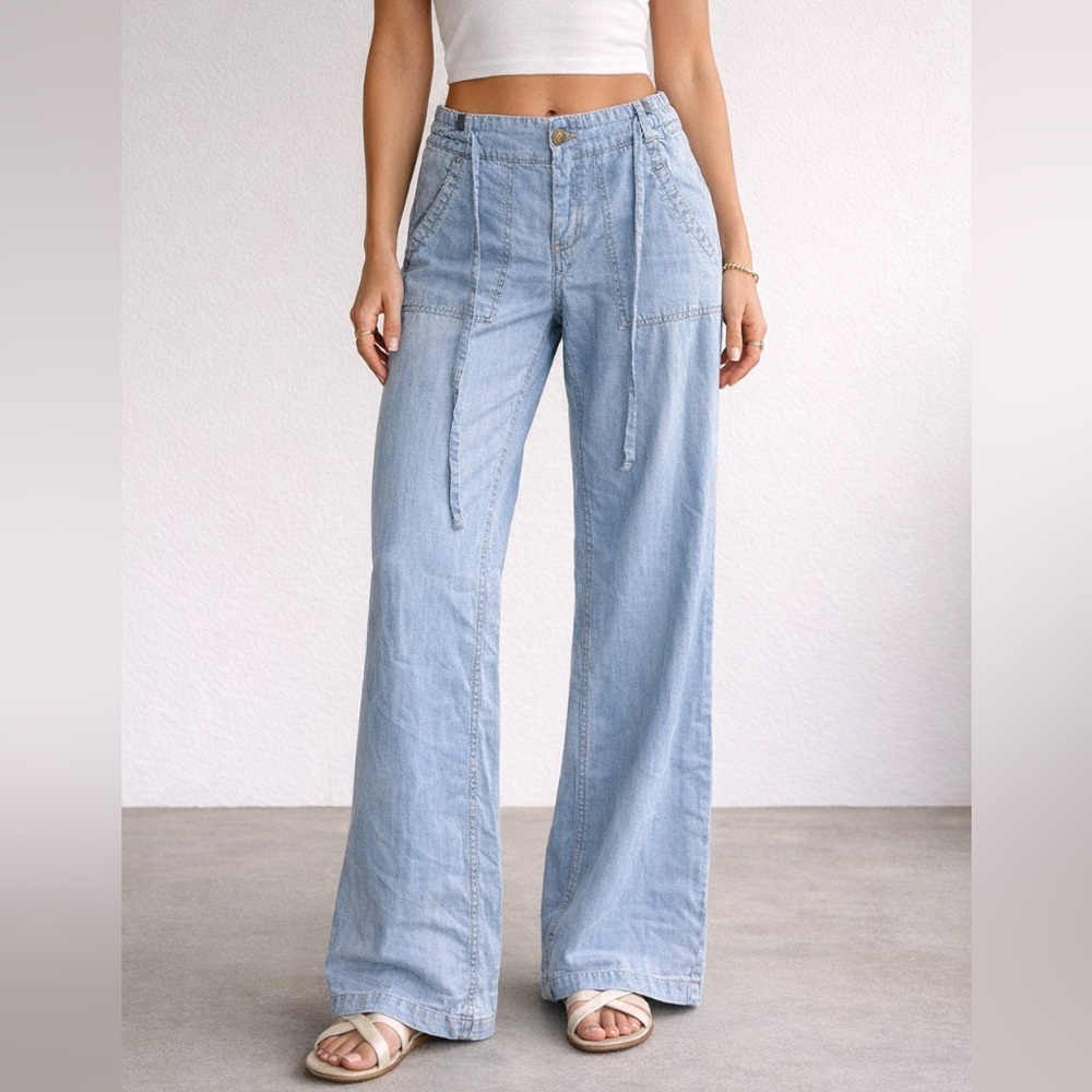 Light Wash Wide Leg Denim Pants size 4